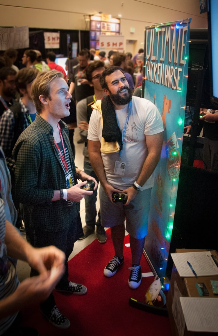 Our PAX Prime Experience in Pictures! Famous Youtuber PewDiePie trying out Ultimate Chicken Horse. Published by Clever Endeavour Games on september 04, 2015